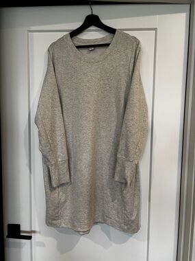 Athleta Light Gray Sweatshirt Dress- plus size 2X